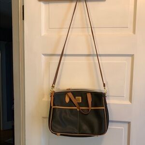 Dooney & Bourke Black and Tan Crossbody Bag